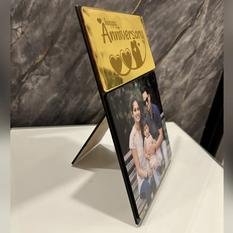 Personalized Wooden Table Top Photo Frame With Customised Text - Image 3