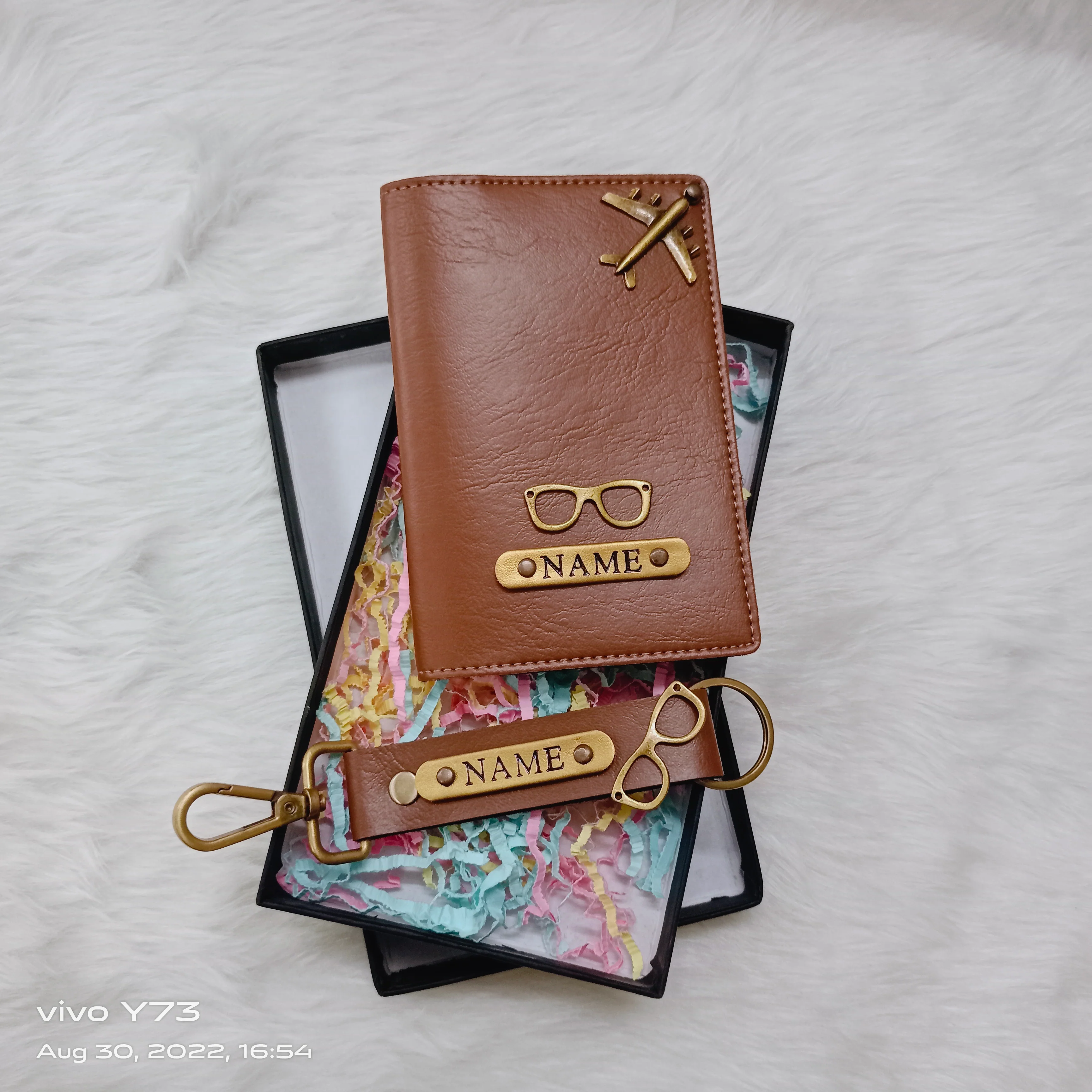 Set of Customised Passport Cover and Name Keychain - Image 7
