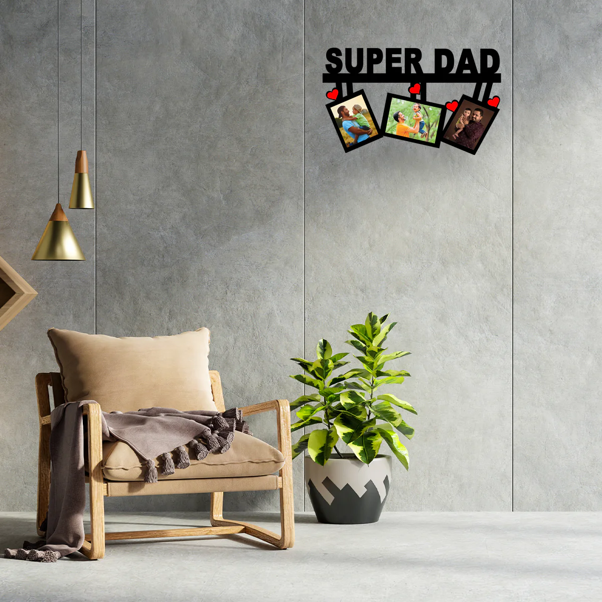 Super Dad wall frame with 3 pics - Image 2