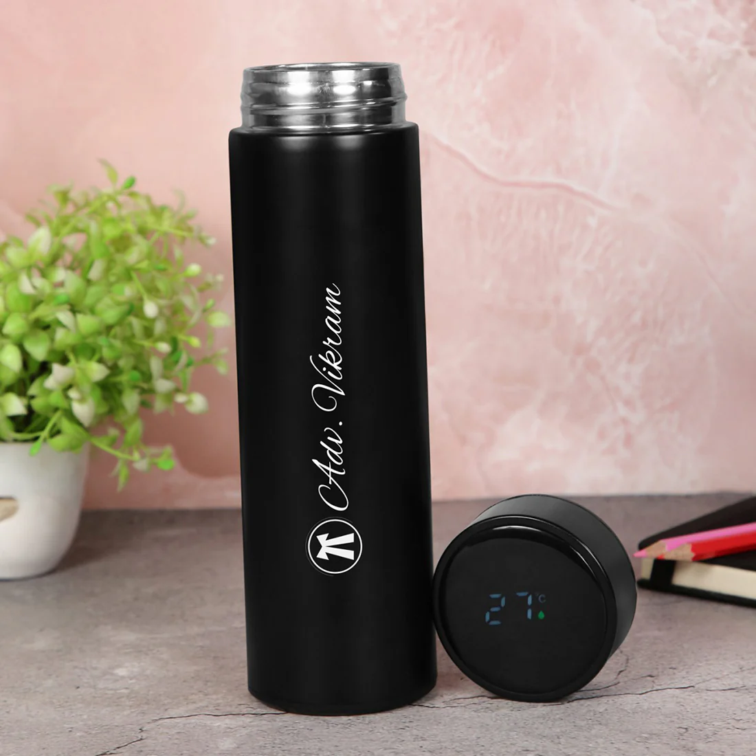 Black  Temprature Bottle Personlaised