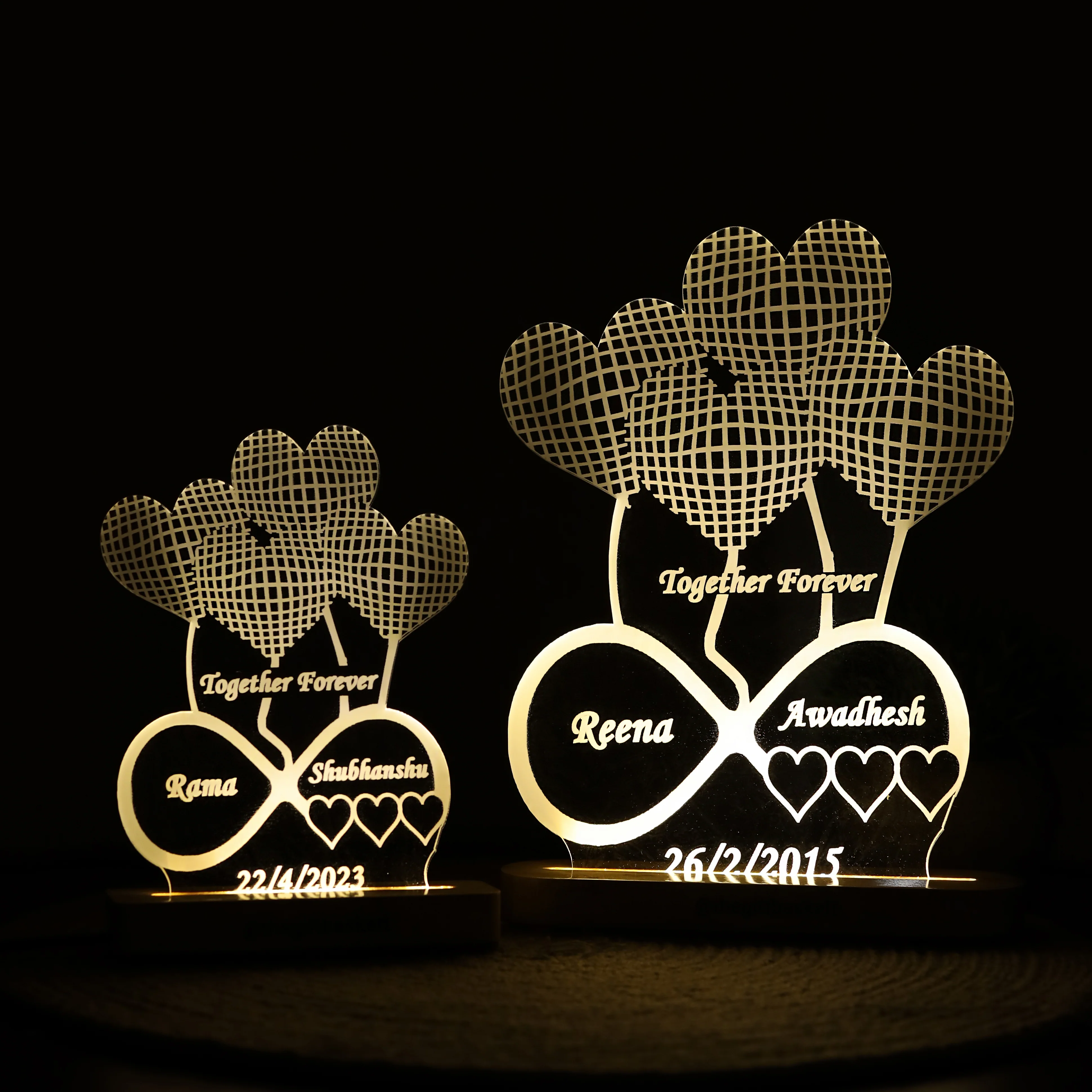 Heart 3d Illusion Acrylic LED Lamp - Image 5