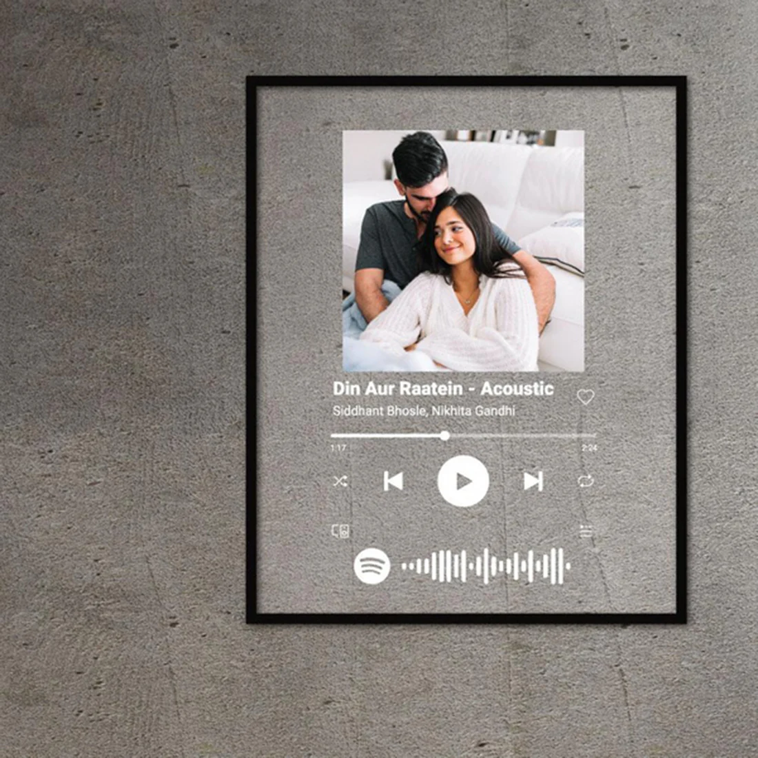 Personalised Spotify Acrylic Music Plaque With Frame ( White text) - Image 3