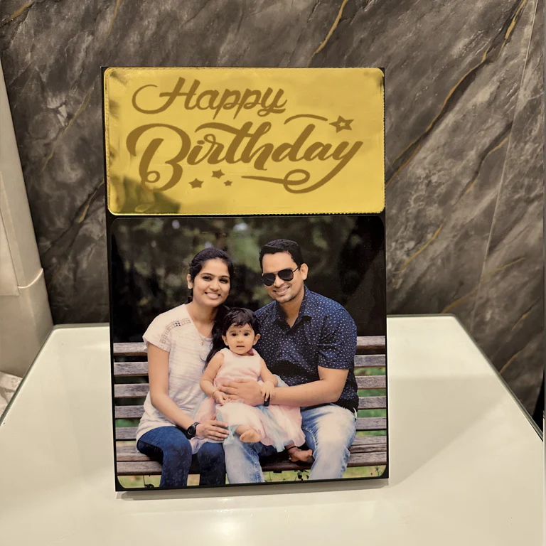 Personalized Wooden Table Top Photo Frame With Custom Text - Image 3