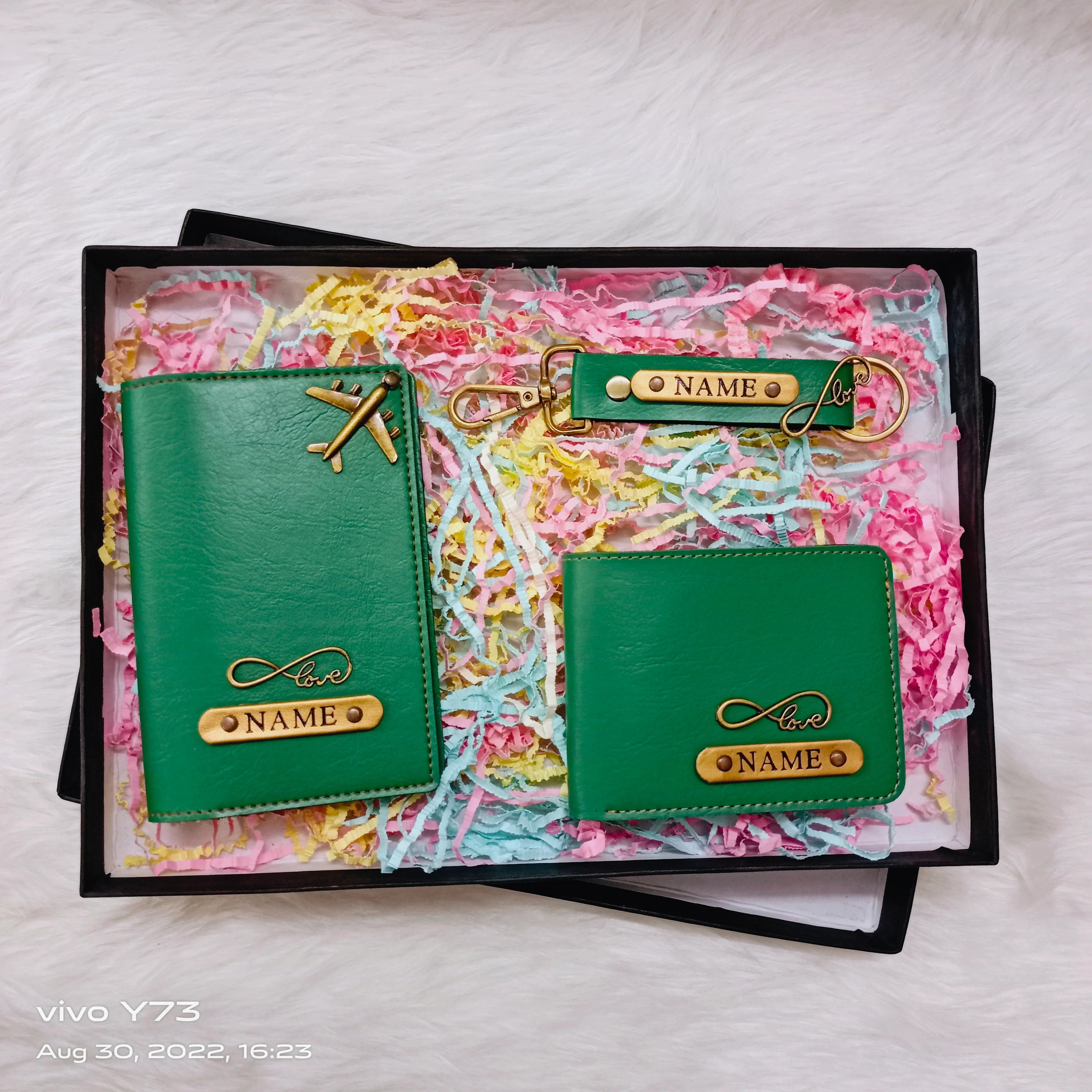 Set Of Customised Wallet,Customised Passport Cover and Keychain - Image 6