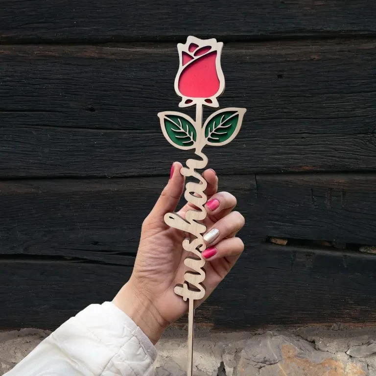 Wooden Personalised Rose - Image 3